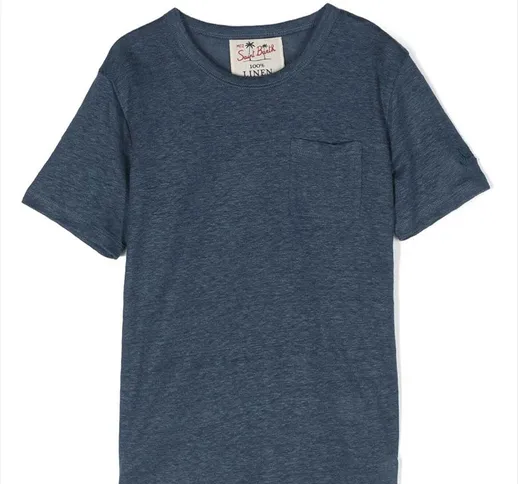T-Shirt Alex in lino Blu