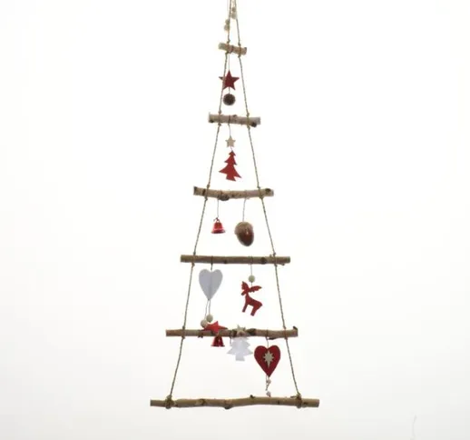 "KAEMINGK Birch Xmas Tree Deco Colour: Red Size: 34X100Cm Albero Natale 868"