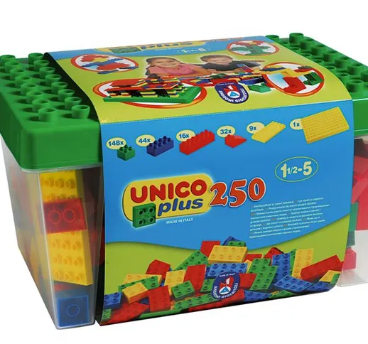 "ANDRONI Cesta costruzioni unico 250 pezzi con coperchio base gioco per bambini"