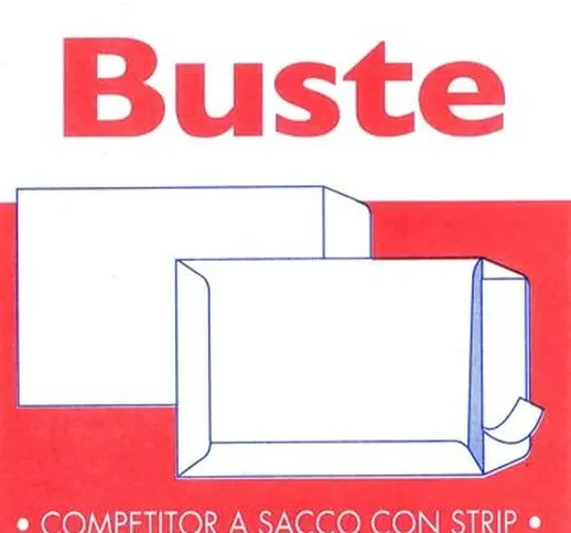 "PIGNA Confezione 20 buste competitor a sacco con strip 80g/m2 16 x 23cm"