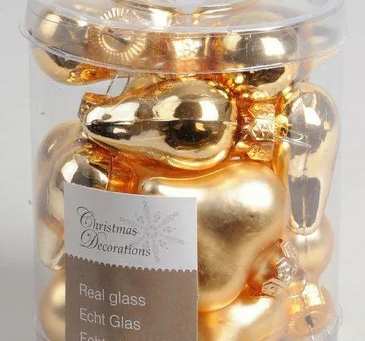 "KAEMINGK Glass Mini Hearts Shiny-Matt Light Gold Natale Alberi - Sfere"