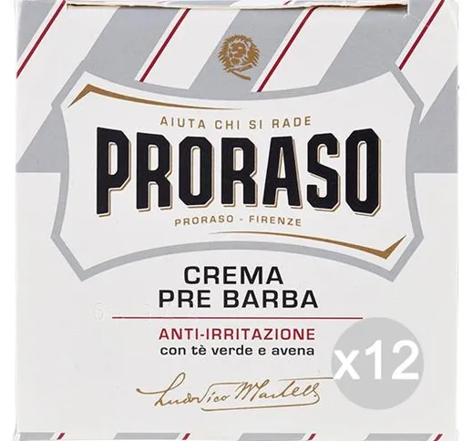 "PRORASO Set 12 PRORASO Vaso pre barba bianca 100 ml. anti-irritazioni"