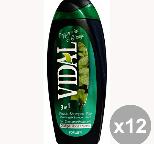 "Set 12 VIDAL Doccia Shampoo GINKGO-Menta 250 Ml. Saponi e cosmetici"
