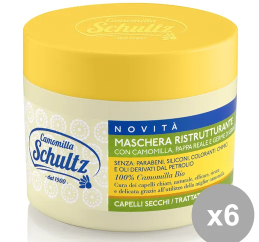 "Set 6 CAMOMILLA SCHULTZ Maschera Vaso Ristrutturante 300 Ml. Prodotti per capelli"