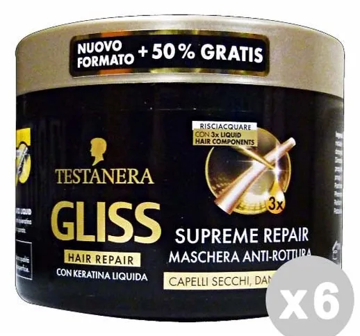 "Set 6 TESTANERA Maschera Supreme Repair 250 Ml. Prodotti per capelli"
