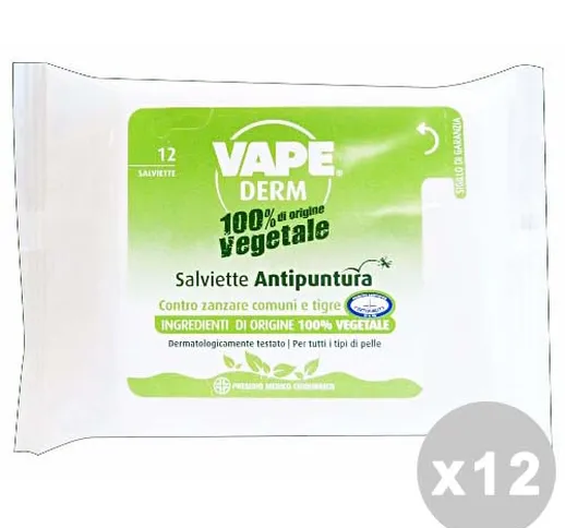 "VAPE Set 12 VAPE Salviette vegetali antipuntura * 12 pz. - insetticidi e repellenti"