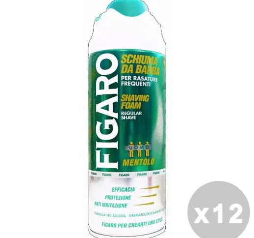 "FIGARO Set 12 FIGARO Schiuma barba mentolo 400 ml. - schiume e creme da barba"