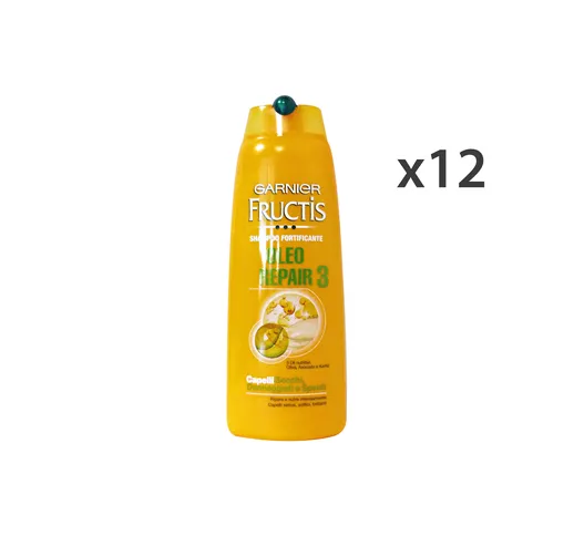 "Set 12 FRUCTIS Shampoo OLEO Repair 250 Ml.  Prodotti per capelli"