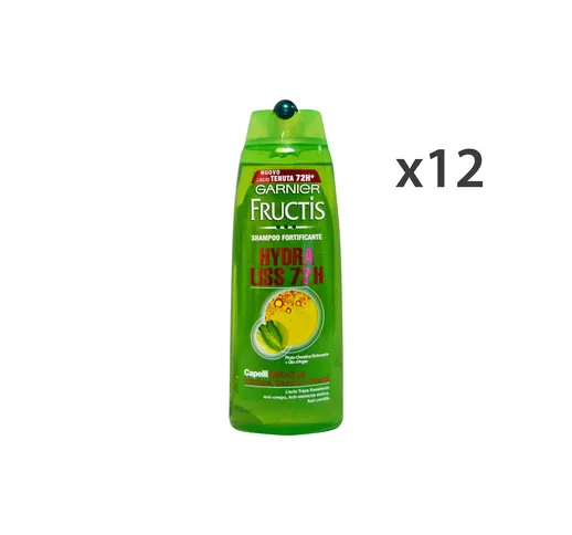 "GARNIER Set 12 Fructis Shampoo Hydra-Liss 250 Ml. Prodotti Per Capelli"