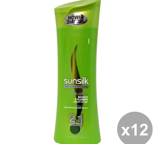 "SUNSILK Set  12 Shampoo 2-1 Sciolti-Fluenti Verde 250 Ml.  Prodotti Per Capelli"