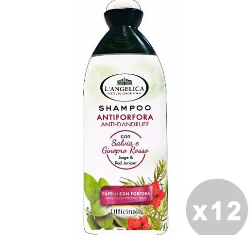"L'ANGELICA Set 12 Shampoo Antiforfora Salvia-Ginepro 250 Ml. Prodotti Per Capelli"