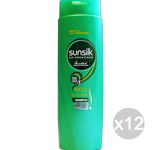 "Set 12 SUNSILK Shampoo Ricci Da Domare Verde 250 Ml Prodotto Per Capelli"