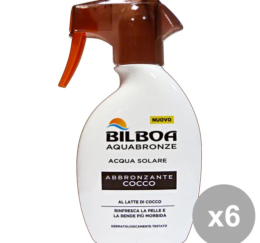 "BILBOA Set  6 Acqua Abbronzante Spray Cocco 250 Ml. Prodotti Solari"