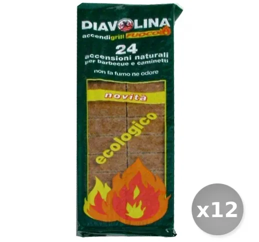 "Set 12 DIAVOLINA Ecologica x 24 Cubi Barbecue & Pic-nic"