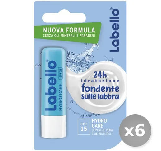 "Set 6 LABELLO Burrocacao hydro care new prodotto per la cura delle labbra"