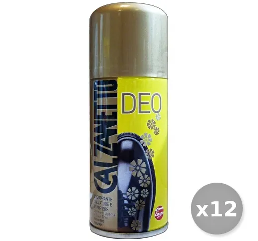 "Set 12 CALZANETTO Deodorante Scarpiere-Calzature Antisettico 150 ml Attrezzi Pulizie"
