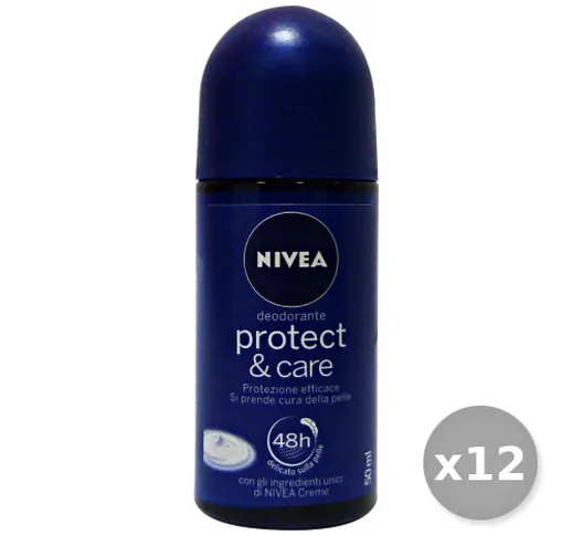 "Set 12 NIVEA Deodorante Roll-On Protect&Care 50 ml 85908 Igiene E Cura del corpo"