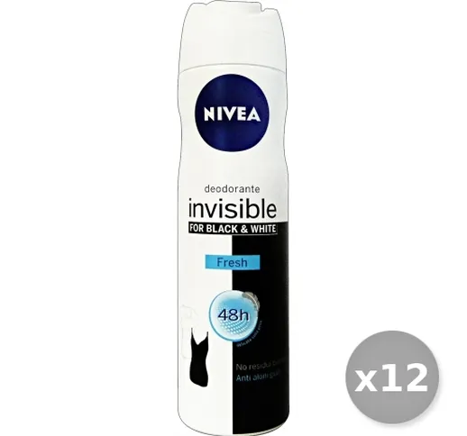 "NIVEA Set 12 Deodorante Spray Black&White Fresh Invisibile 150 ml 82230"