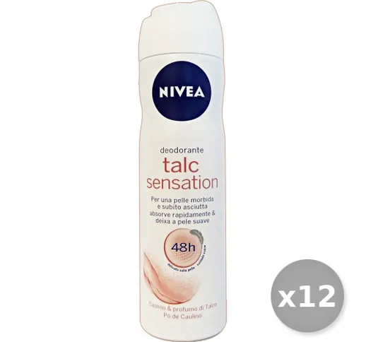 "NIVEA Set 12 Deodorante Spray Talco Sensation 150 ml Cura del corpo"