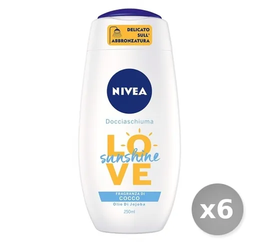 "Set 6 NIVEA Doccia sunshine love coconut 250 ml prodotto per la cura del corpo"