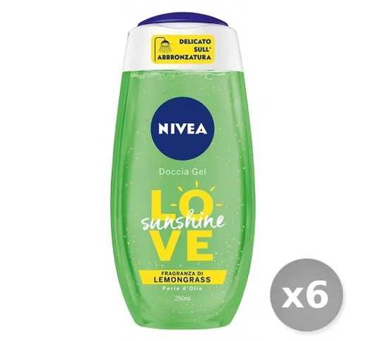 "Set 6 NIVEA Doccia sunshine love lemongras 250 ml per la cura del corpo"