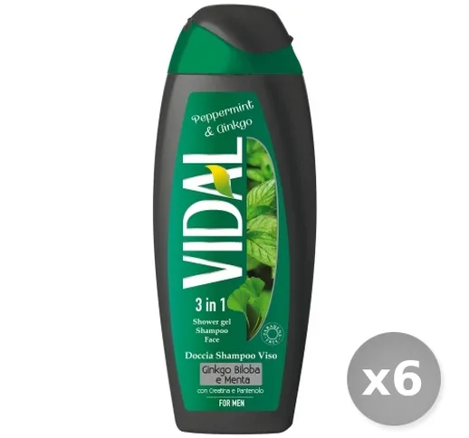 "Set 6 VIDAL Doccia Shampoo Ginkgo Menta 250 ml Saponi e Cosmetici"