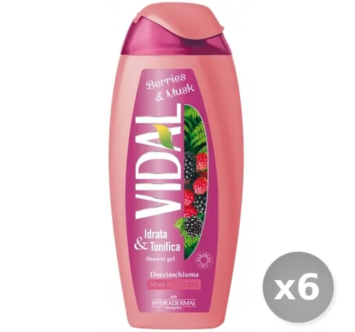 "Set 6 VIDAL Doccia Berries & Musk 250 ml Saponi e Cosmetici"