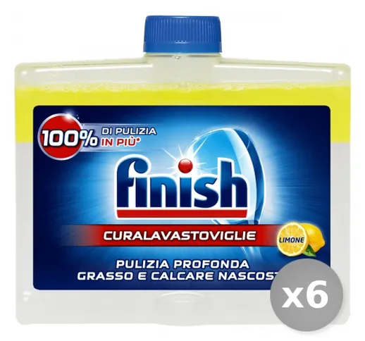 "Set 6 FINISH Curalavastoviglie lemon 250 ml prodotto detergente"