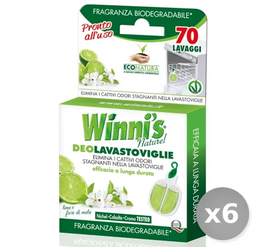 "Set 6 WINNI'S Deodorante lavastoviglie 70 lavatrice prodotto detergente"