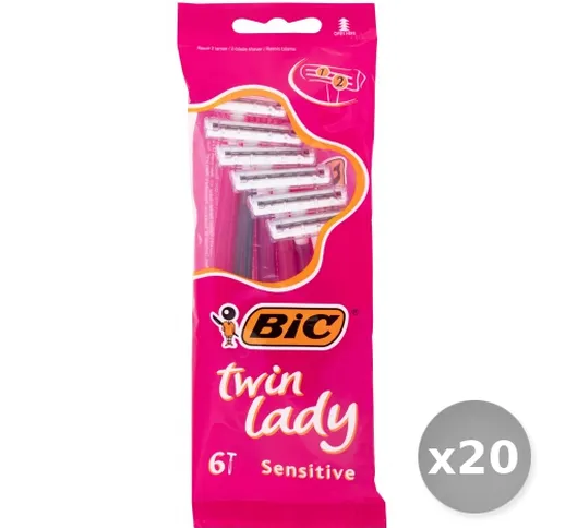 "Set 20 BIC Lady twin 2lame r&g 6 pezzi prodotto per la depilazione donna"