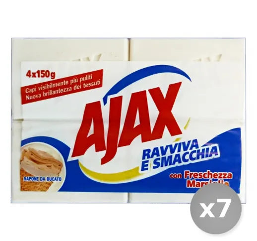 "Set 7 AJAX Sapone Bucato  * 4 Pezzi 600 gr Detergenti Casa"