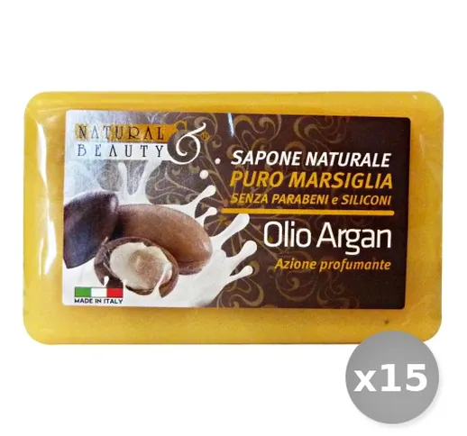 "Set 15 NATURAL BEAUTY Naturale  Saponetta Argan 150 gr Saponi e Cosmetici"