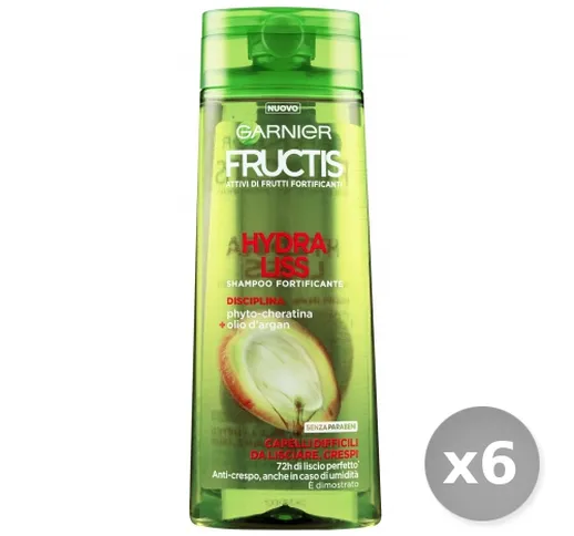 "Set 6 GARNIER Fructis Shampoo Hydra-liss 250 ml Prodotti per Capelli"