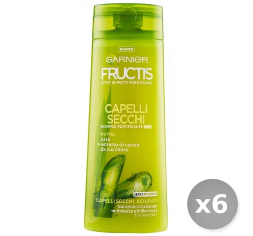 "Set 6 GARNIER Fructis Shampoo 2-1 Secchi 250 ml Prodotti per Capelli"