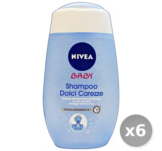 "Set 6 NIVEA Baby Shampoo Dolci Carezze 200 ml 86150 Cura del Bambino e Neonato"
