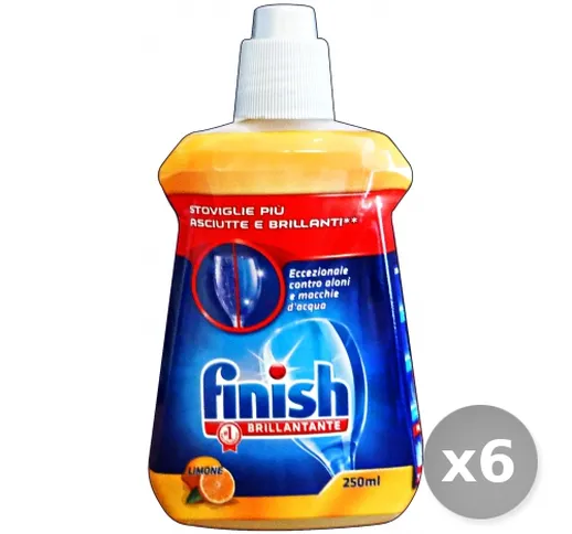 "Set 6 FINISH Brillantante lavastoviglie limone 250 ml prodotto detergente"
