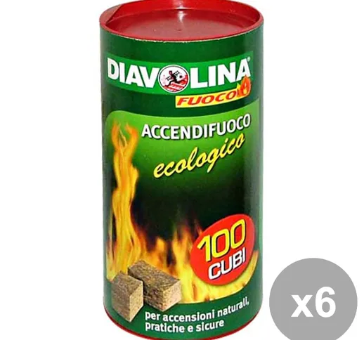 "Set 6 DIAVOLINA Ecologica X 100 Cubi Barbecue & Pic-nic"