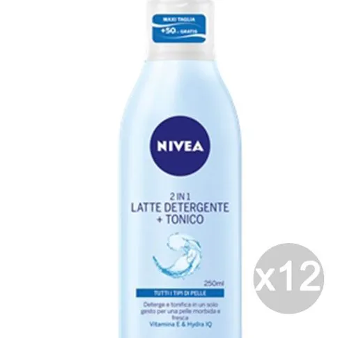 "Set 12 NIVEA Latte + Tonico 2In1 Ml 250 82367 Cura E Pulizia Del Viso"