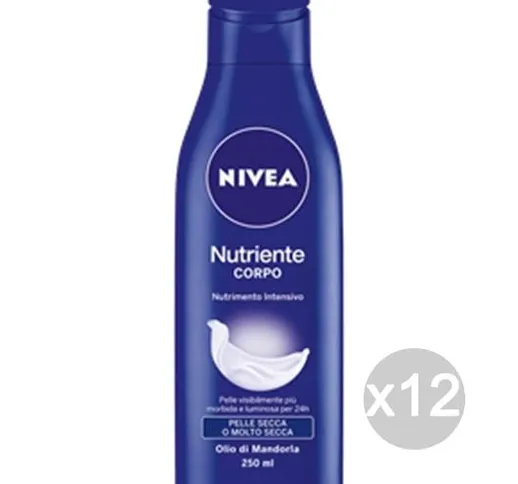 "Set 12 NIVEA Body Crema Fluida Nutriente 250 Blu Cura Della Pelle"