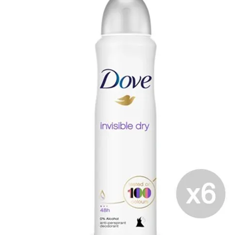 "Set 6 DOVE Deodorante Spray 150 Invisibile Antimacchia Cura E Igiene Del Corpo"