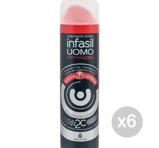 "Set 6 INFASIL Deodorante Spray Uomo Salvacamice 150 Cura E Igiene Del Corpo"