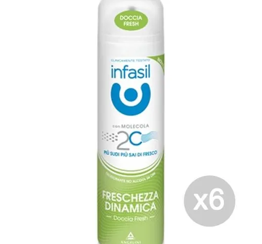 "Set 6 INFASIL Deodorante Spray Fresch Dinamica 150 Cura E Igiene Del Corpo"
