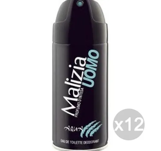 "Set 12 MALIZIA Uomo Deodorante Spray 150 Aqua Cura E Igiene Del Corpo"