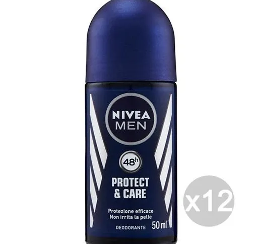 "Set 12 NIVEA Deodorante Roll-On 85948 Protect Care Uomo Cura E Igiene Del Corpo"
