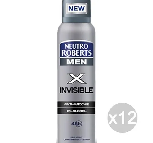 "Set 12 ROBERTS Deodorante Spray Uomo X Invis.T/Nero 125/150 Cura E Igiene Del Corpo"