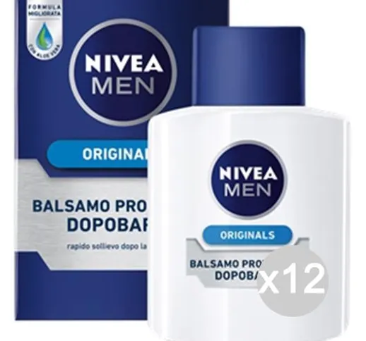 "Set 12 NIVEA Uomo Shave Balsamo Protettivo Ml100 Rasatura Barba"