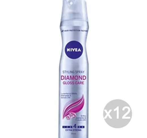 "Set 12 NIVEA Lacca Spray Diamond Extra Forte86808 Messa In Piega E Acconciatura Capelli"