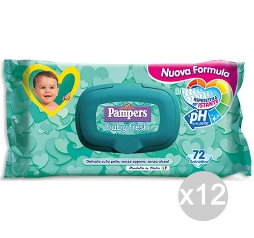 "Set 12 PAMPERS Salviet. Baby X 70 Fresh Busta+Apri Igiene E Cura Del Bambino"