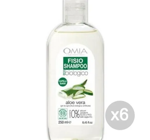 "Set 6 OMIA Ecobio Shampoo 250 Aloe Cura E Trattamento Dei Capelli"