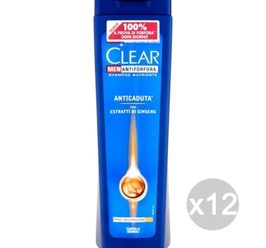 "Set 12 CLEAR Shampoo Antiforfora Anticaduta 250 Ml Cura E Trattamento Dei Capelli"